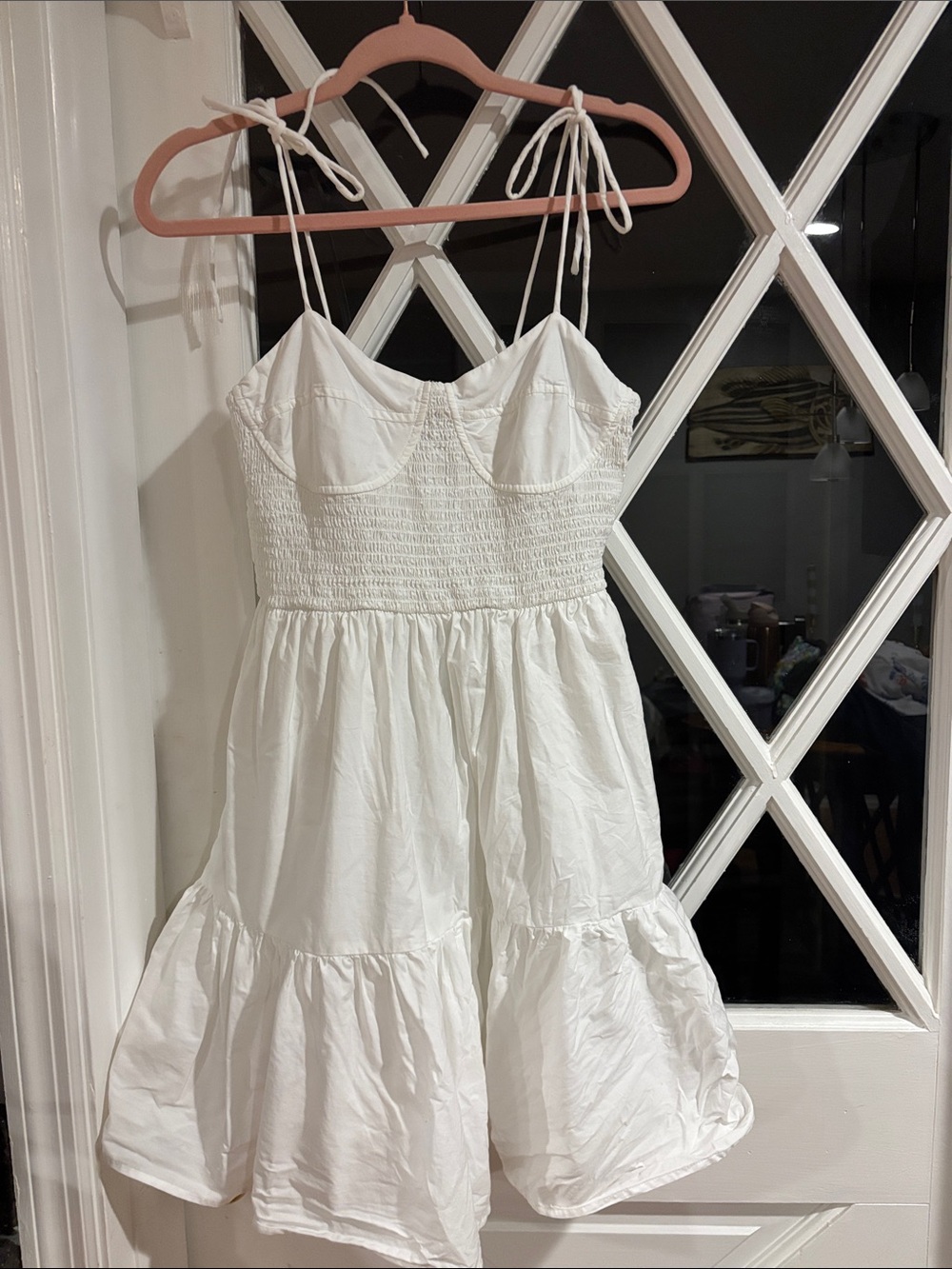 Fourteenth Place LA White Tie-Shoulder Mini Dress